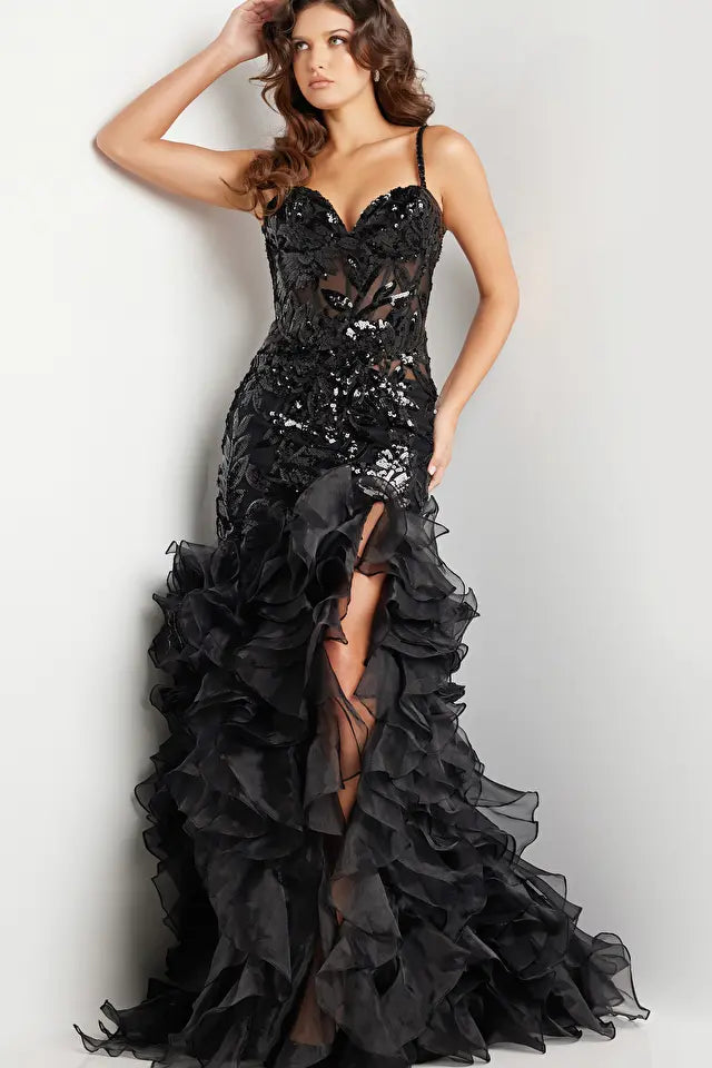 Jovani lace mermaid on sale gown