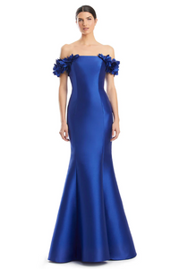 Back view of Alexander by Daymor Style 1991 evening gown in royal blue.