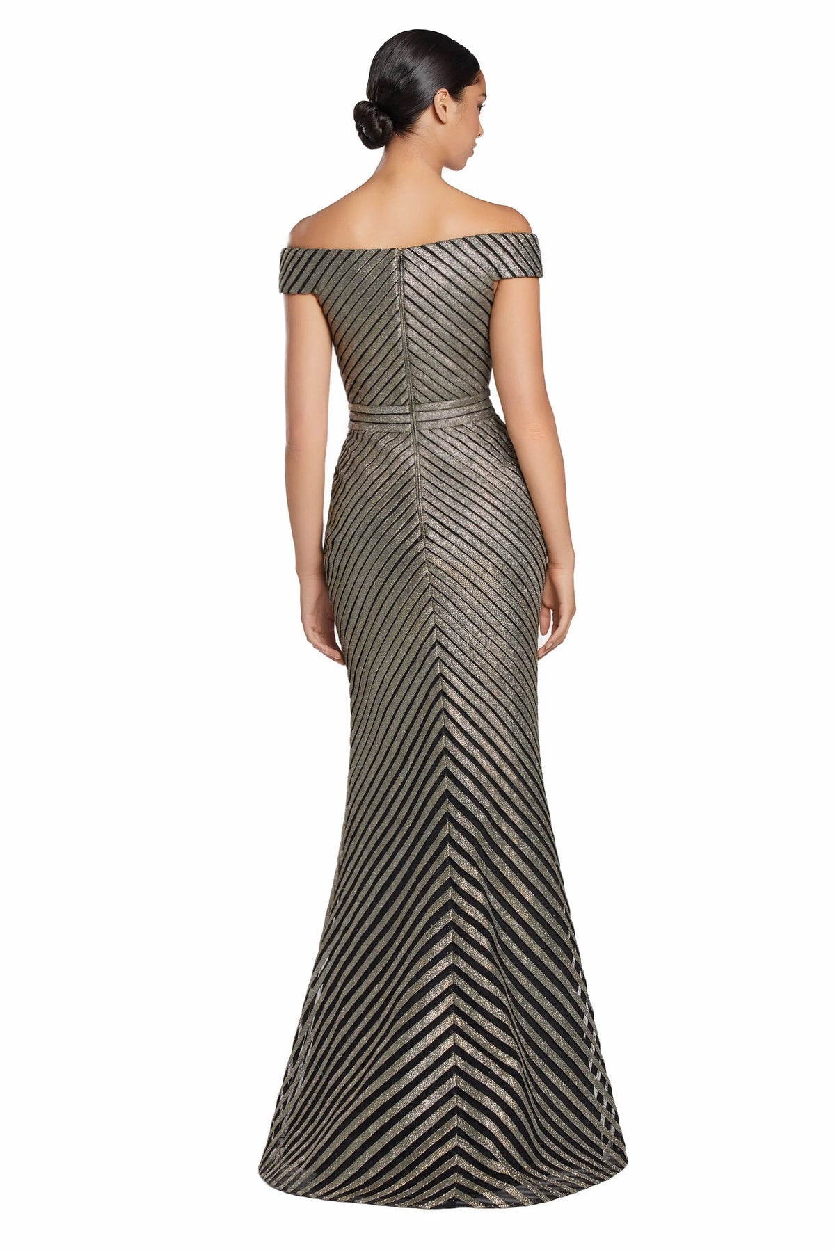 Alexander By Daymor - 2076 - Off-Shoulder Metallic Gown