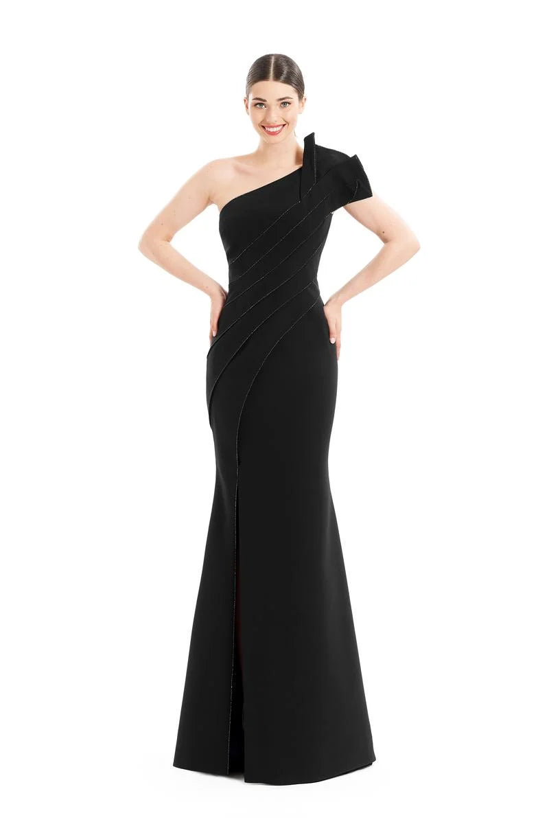 Alexander By Daymor - 1671 - One-Shoulder Gown with Sculptural Detail