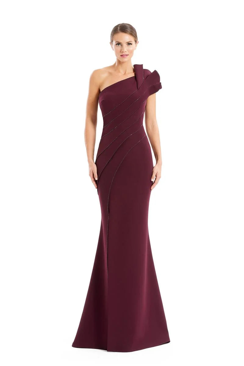 Alexander By Daymor - 1671 - One-Shoulder Gown with Sculptural Detail