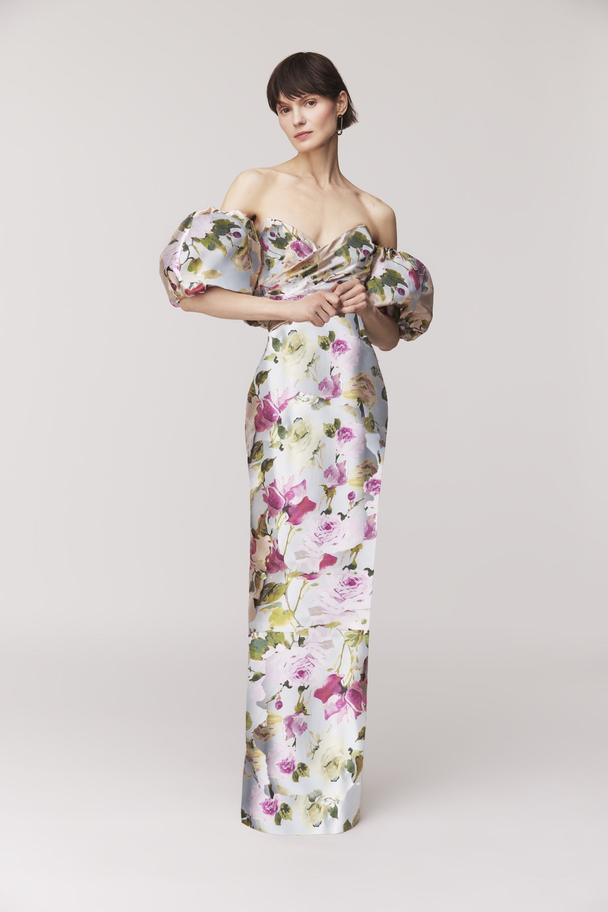 Audrey+Brooks - 6735 - Sleeveless Draped Gown with Cover-Up