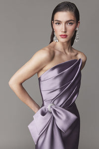 Frascara 4726 Strapless Gown - A strapless gown featuring asymmetrical draping and a side train, fit and flare skirt silhouette, perfect for formal evening events and as an elegant choice for the mother of the bride or groom.