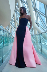 Greta Constantine - Jiraya: Strapless Silk Overskirt Gown