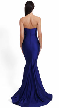 Jessica Angel 2635 Strapless Mermaid Gown – A fitted strapless gown with a sweetheart neckline, mermaid silhouette, and floor-length train. Perfect for prom or evening events.