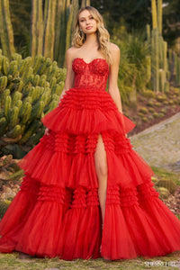 Sherri Hill 55682 Strapless Ball Gown with Sheer Lace Corset Bodice - Perfect for evening events, prom, or a quinceañera.