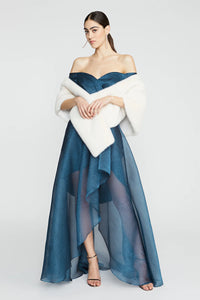 Theia 8890008 Fur-Free Mink Stole - A luxurious, cruelty-free wrap-around accessory for formal eveningwear.