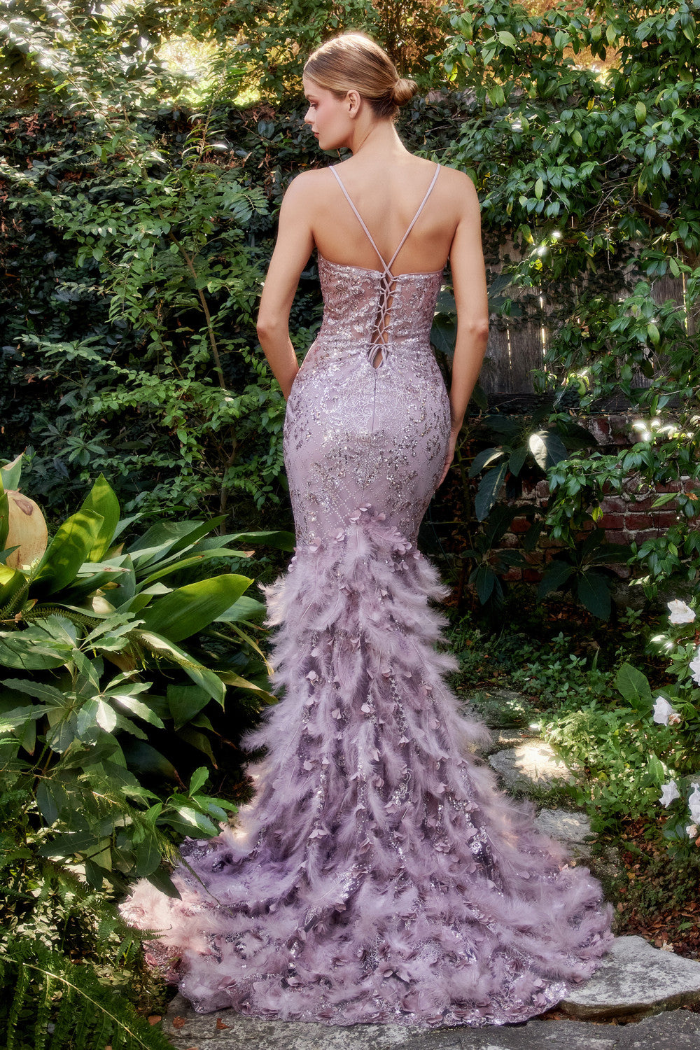 ANDREA & LEO - A1116 - FEATHER MERMAID GOWN | MADELINE'S BOUTIQUE