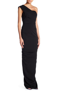 Nicole Bakti - 332L - Asymmetrical Ruffle Evening Gown