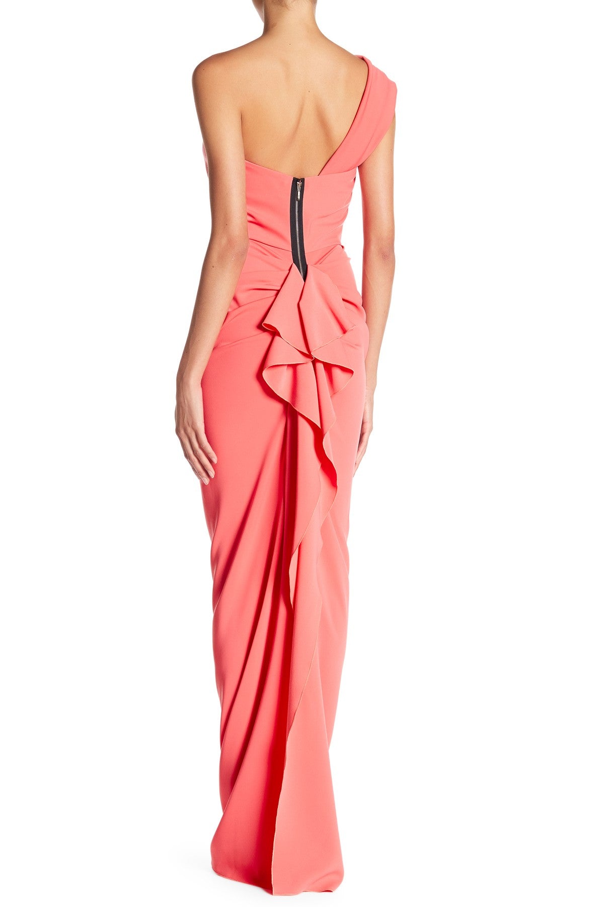 Nicole Bakti - 332L - Asymmetrical Ruffle Evening Gown