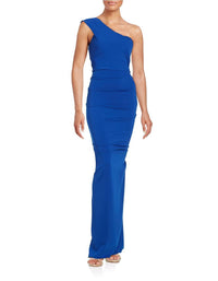 Nicole Bakti - 332L - Asymmetrical Ruffle Evening Gown